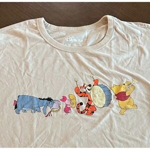 Disney Winnie the Pooh Parade Characters Eeyore Piglet Graphic Shirt Tan‎ XXL
